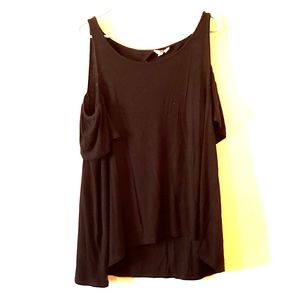Black cold shoulder top